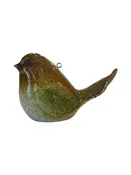 Ceramic Bird Figurine with Leaf Design