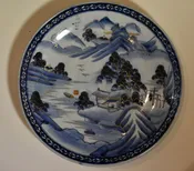 Japanese Porcelain Blue and White Charger, ca. 1900