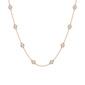 14K Rose Gold Lab-Grown Diamond Station Necklace
