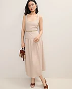 Belted Flare Midi Dress