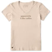 Women's Apparently I Like Coffee Short Sleeve Crusher Vee