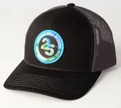 Surfing Walk of Fame 25th Anniversary Embroidered Patch “Trucker Style Hat” Black with Gray