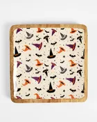 10-Inch Square Wooden Enamel Witch Hat Platter