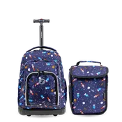 Lollipop Kids Rolling Backpack With Lunch Bag (16 Inch) in Spaceship