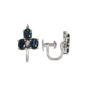 14K White Gold Blue Sapphire Earrings 3.00tcw 3.7g Natural Excellent Condition
