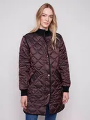 CHARLIE B Long Quilted Puffer - MOCHA