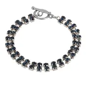 2-Row Radiant Crystal Rhinestone Toggle Bracelet