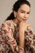PUFFY DOUBLE  HALF HOOP EARRINGS