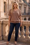 Halo Ribbed Plus Size Shirt by dear scarlett