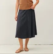 Beautiful Chaos Lightweight Midi Skirt with Elastic Waist