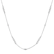 14K WHITE GOLD DIAMOND BEZEL SET FASHION NECKLACE