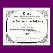 Abolitionist Broadside, Died, Near the South-Side Rail Road…The Southern Confederacy