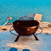37" Good Works Steel Fire Pit w/ Footrest - 100% USA MADE