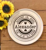Baby Information Nursery Plaque | Personalized White Wooden Plaque - ZCTP0007