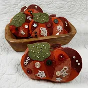 Wool Felt Crazy Quilt Pumpkins – Pattern Only
