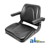 Ai T500Bl Seat Universal W/ Slide Track Flip-Up Armrests Blk Vinyl For