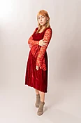1960’s Red Velvet & Lace Dress