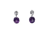 Amethyst & Goshenite Earrings — Wm. Effler Jewelers