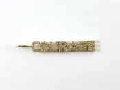 18K Gold Plated Copper CZ Pave "COURAGE" Word Charm Pendant 4PCS