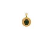GURHAN Antiquities 24K Gold Real Scarab Pendant, 14x11mm Real Scarab With 20mm Round Magnifying Glass