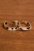 LEOPARD INLAY HOOP EARRINGS