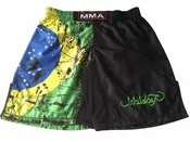 MMA SHORTS IN POLYESTER BRAZILIAN FLAG  Kickboxing Martial Arts Gym Fight MMA boxing Unisex