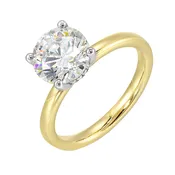 1.00-Carat 14k Yellow and White Gold Engagement Ring With 0.05-Carat Hidden Halo