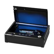 Quick Access Biometric Pistol Safe with Digital Keypad and Interior Light, 3.2 in x 12.1 in x 9.9 in