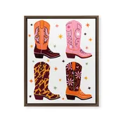 Cowboy Boots Framed Canvas Print