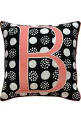Alphabet B Coral Cushion