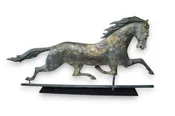 Antique American Large Gilt Copper Horse Weathervane