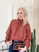 Burgundy Ruffle Blouse