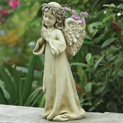 Praying Angel Outdoor Planter Garden Statue 16"