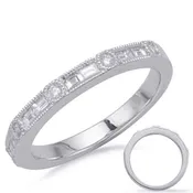 14 KT Baguette Shape White Gold Matching Band