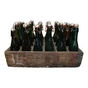 Belgian Wooden Crate with Beer Bottles