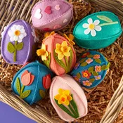 3D Eggs & Flowers Felt Décor Etched Dies by Sandi MacIver