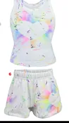 Flowers By Zoe White Brush Heart Splatter Tank Or Shorts