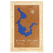 Broadway Lake, South Carolina Stained Wood and Distressed White Frame Lake Map Silhouette