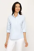Top Ligne Ruffle Collar Seersucker Stripe Top