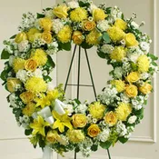 Serene Blessings Yellow Standing Wreath
