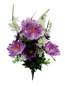 #043813PUR – 26″ Peony Daisy Bush x24 {Purple}