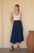 Asymmetrical Wrap Midi Skirt
