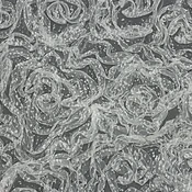 3D Fabric Roses Glitter Tulle - White