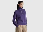 100% wool half-zip sweater
