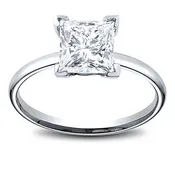 14K Gold 0.71ct Princess Cut Diamond Solitaire Engagement Ring G SI1
