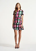 Belted Pleated Short Dress