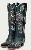 Corral Women's Navy Color Flowers Birds Crystal Boots