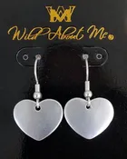 Matte Finish Silver Heart Monogram Engraved Earrings