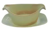 1970s Bennington Potters Celery Green Gravy Boat  # 1681,  3.75"h x 9"w