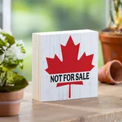 Canada Strong Vintage Sign Wood Block,"Not For Sale", 6"x6"